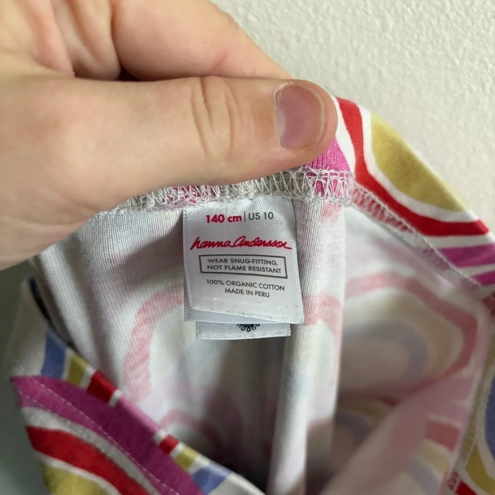 Hannah Anderson HA Long John Pajama Pant Size 10 Hello Rainbow